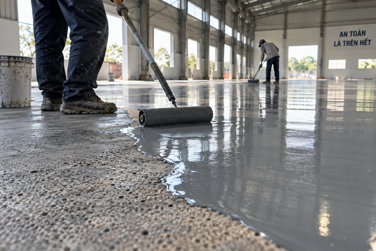 Cơ chế liên kết sơn epoxy với bề mặt bê tông nhà xưởng
