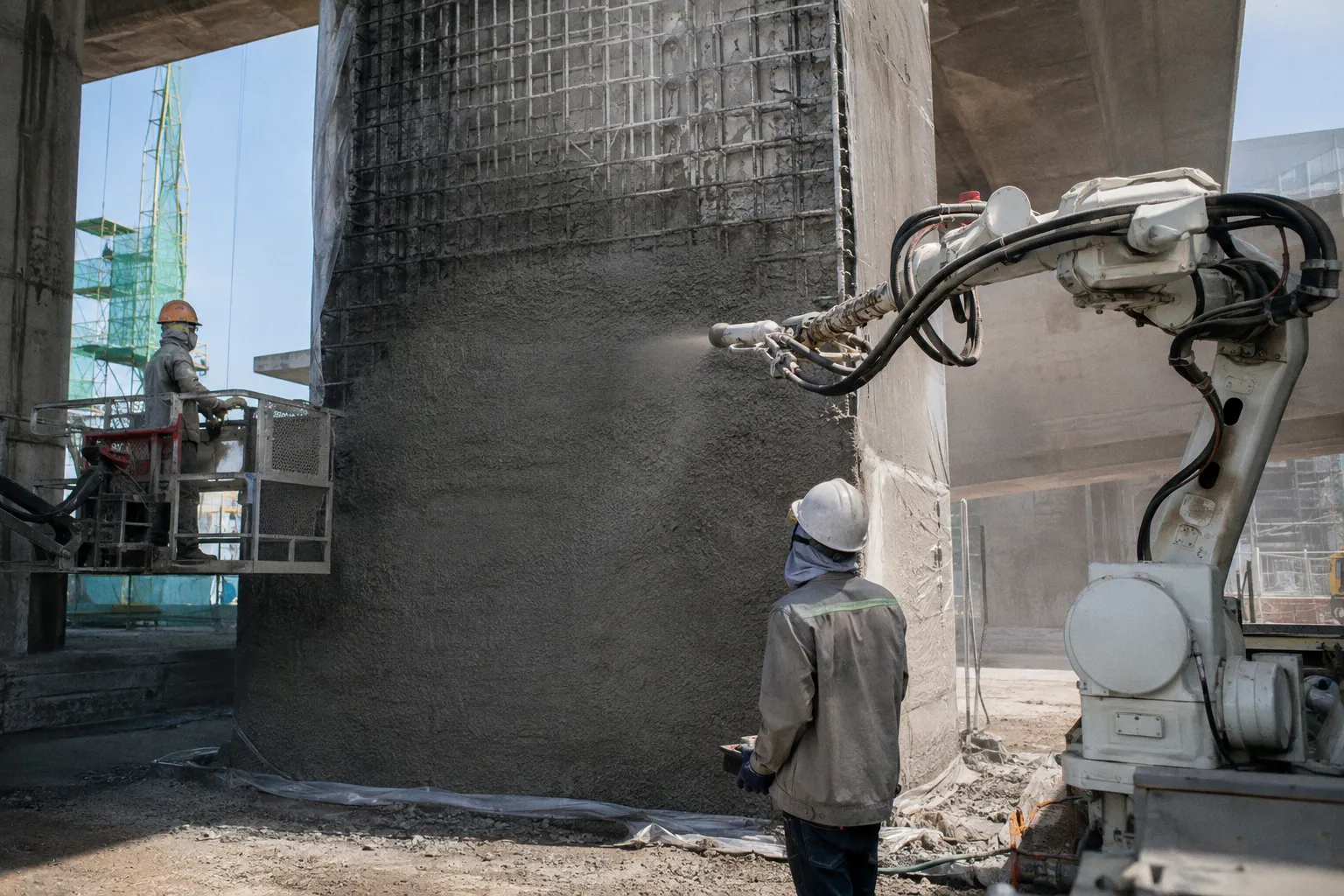 Công nghệ phun bê tông và robot tự động hóa trong phục hồi kết cấu công trình