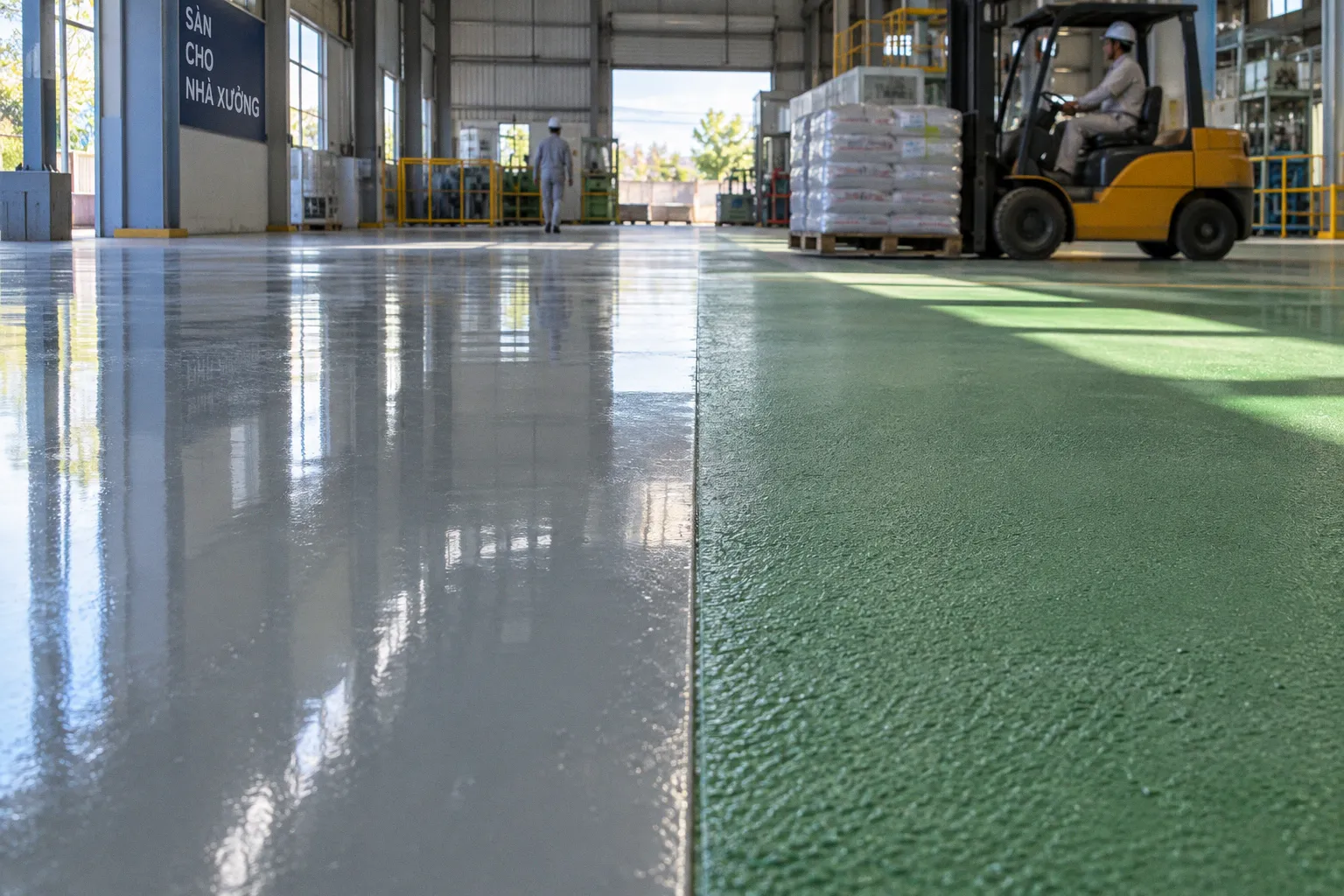 Sơn sàn epoxy hay sơn polyurethane cho nhà xưởng: Góc nhìn kỹ thuật