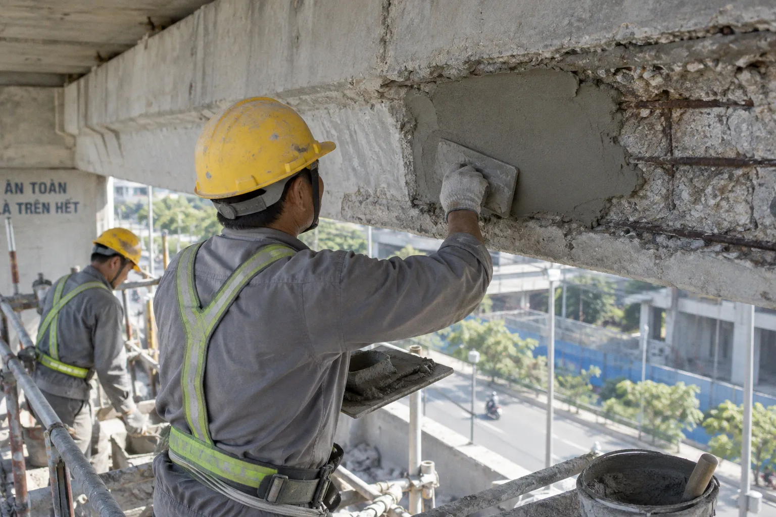 Vữa sửa chữa bê tông cường độ cao: Giải pháp phục hồi dầm